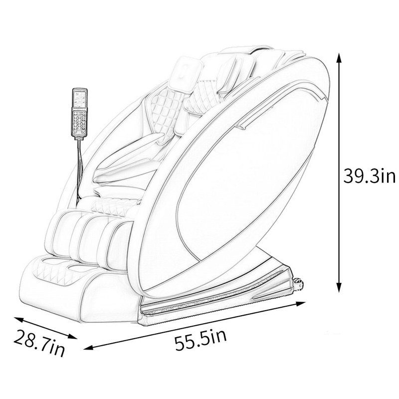Fauteuil de massage chauffant, Polyuréthane noir