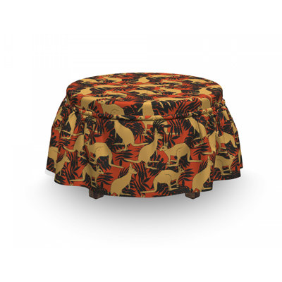 Housse pour repose-pieds animaux et palmiers