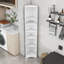 Armoire de rangement pour salle de bain avec tablettes de rangement réglables et deux portes-1439593118