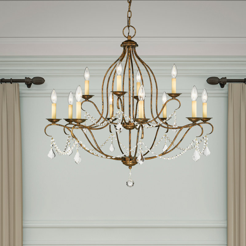 Abdel-Rahman 12 - Light Dimmable Chandelier, Ventetian Golden Bronze