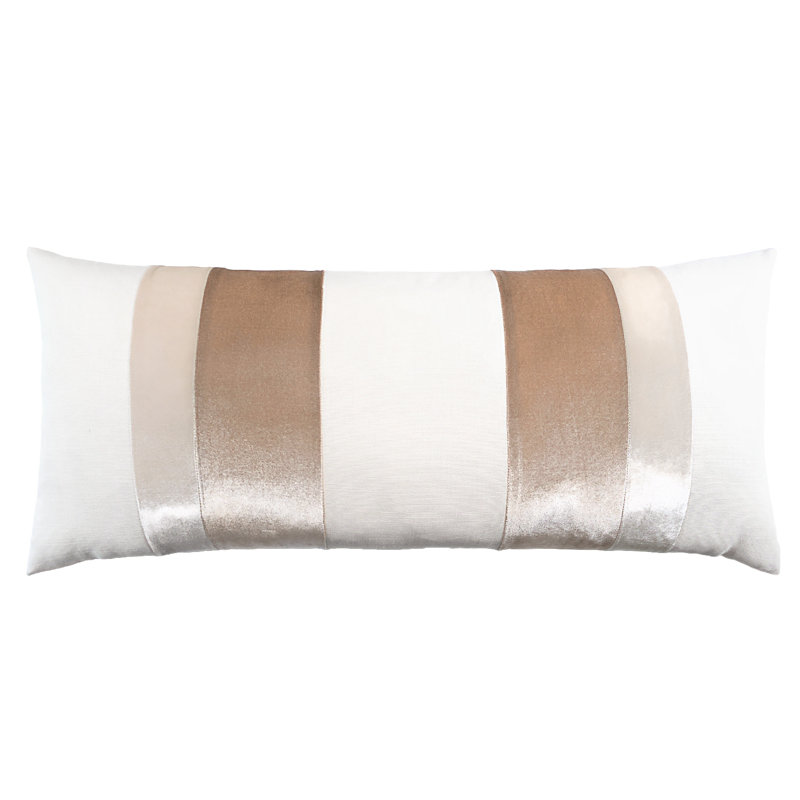 Stripe Lumbar Pillow Cover & Insert, Latte, 16" x 36"