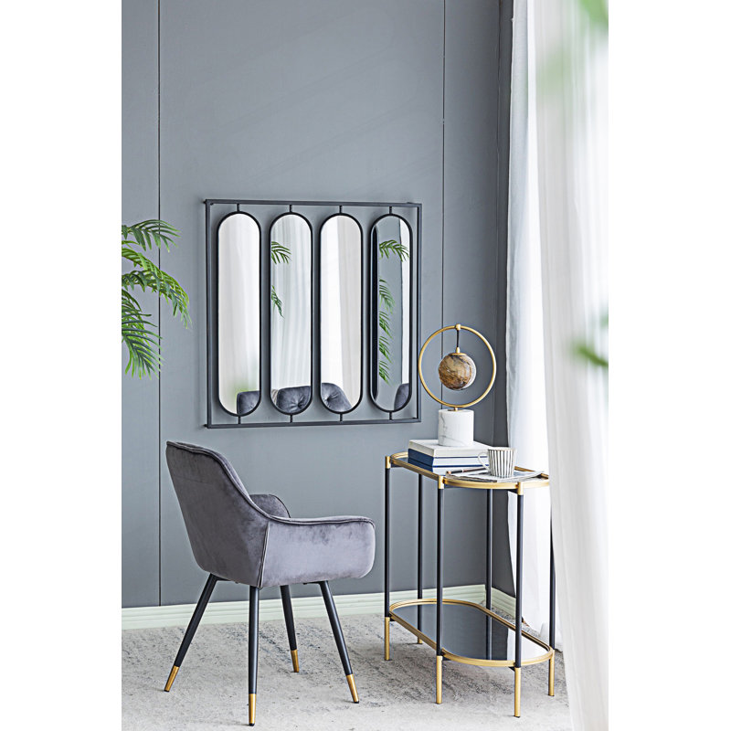 Grand miroir mural ovale avec cadre carré