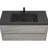 Modern 42" Bathroom Vanity Sink, Grey Cabinet. Quartz Sand Basin And Convenient Soft Close Feature In With Storage. Easy Drawers