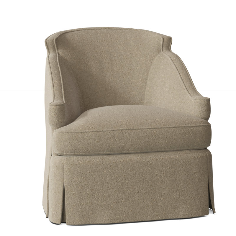 Barbara Sunbrella® Boucle Swivel Armchair, Venice Linen