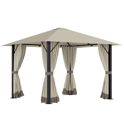 Outdoor Gazebo With Netting And Curtains