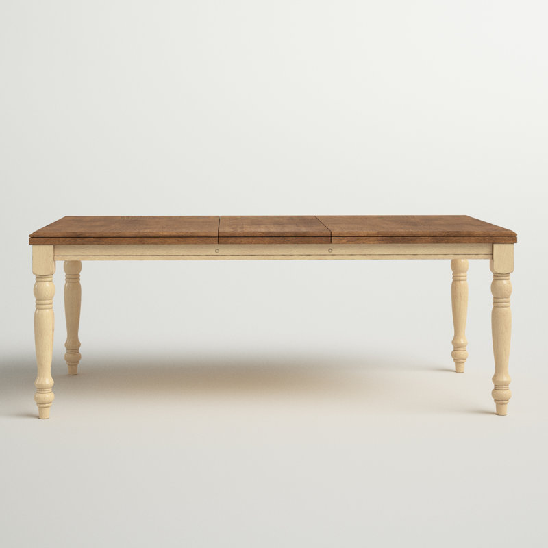 Orviston Extendable Solid Wood Dining Table, Almond / Wheat