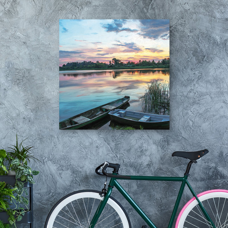 «Lakeside Sunset», impression sur toile tendue