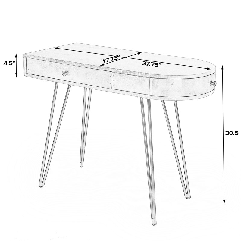 Lorinda Iron Writing Desk, Bleached Blonde