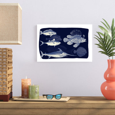 " Fish On Dark Blue "