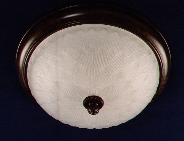Iserman Glass Flush Mount, Painted Rust Antique Bronze