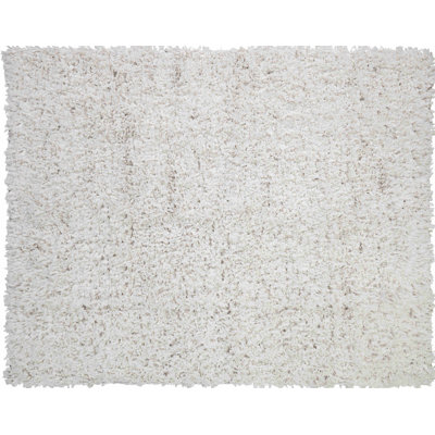 Tapis blanc en coton fait main poils longs Zalewski