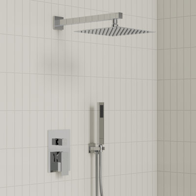  Système de douche à pluie haute pression 10 po, robinet de douche mural avec douchette