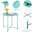 Ensemble de 2 tables d'appoint rondes pliantes en métal pour l'extérieur - petites tables de bout pour l'intérieur et l'extérieur