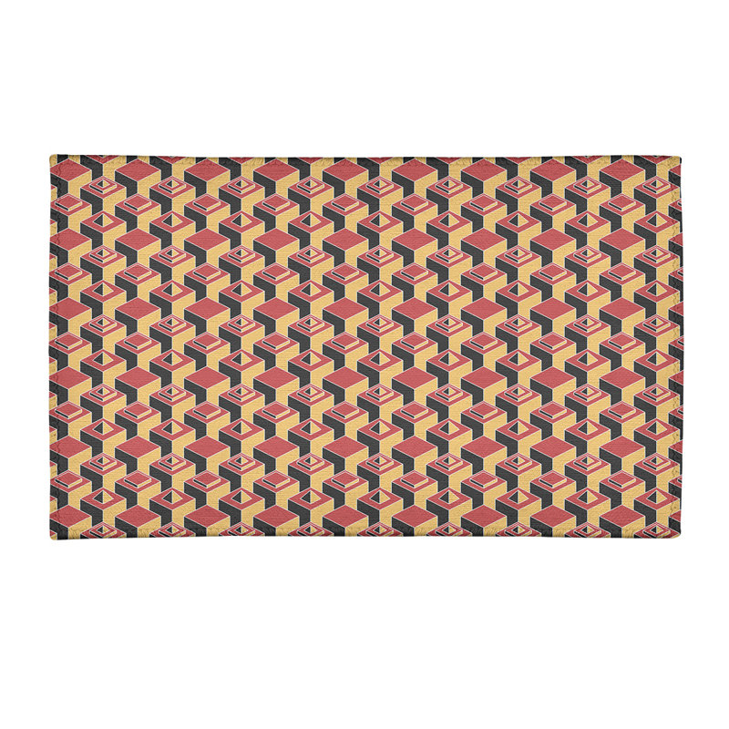 Tapis noir/rouge/ivoire dark skyscrapers, Rectangle 2 pi x 3 pi