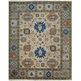Ivory Hand-Knotted Wool Floral Symphony Classic Traditional Modern Contemporary Carpet Rug