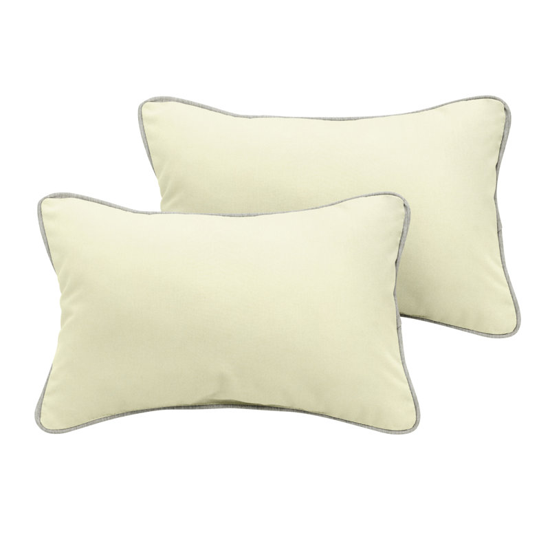 Coussin Sunbrella, H 12 po x l 24 po, Gris clair