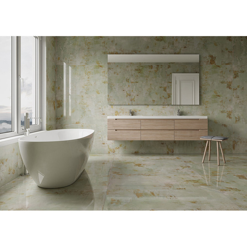 Aureate 20" x 39" Porcelain Marble Look Wall & Floor Tile, Green