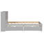 Lit simple avec rangement et tiroir, tête de lit et port de style moderne gris, espace-815019441