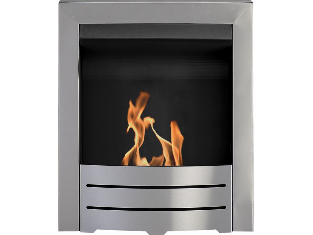 Adam 51cm W Brushed Steel Fireplace with 6000 BTU