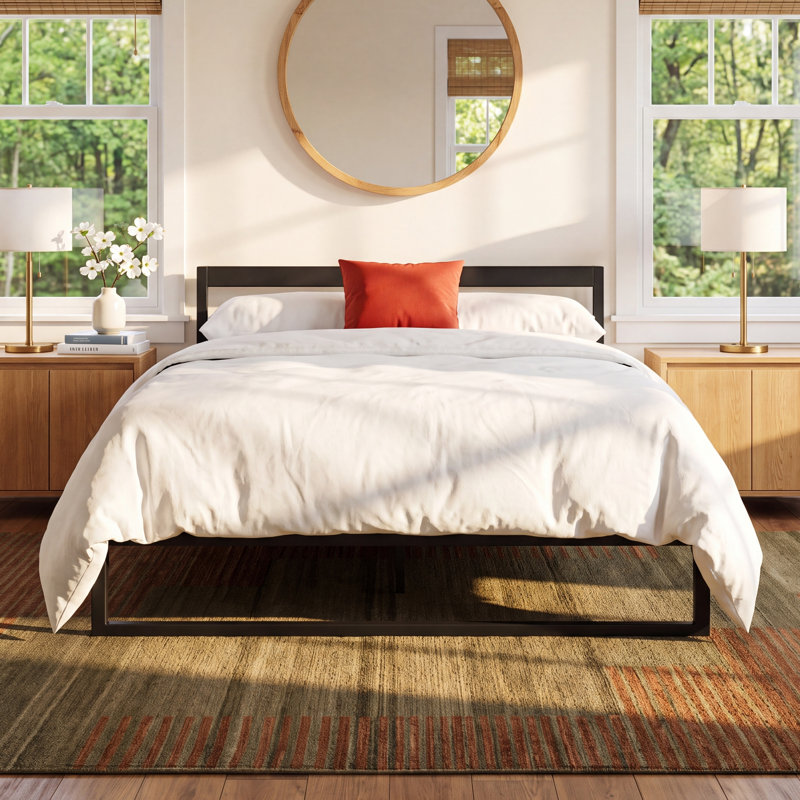 Aston Open-Frame Bed, Black, Queen