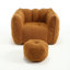 Pouf poire jaune en chenille avec repose-pieds pour adultes - Grand pouf en mousse à mémoire de forme-261219411