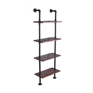 Friedeborn Black Metal D.I.Y Iron Pipe & Flanges Style 3-Tiered Shelf (Wood  Planks Not Included)