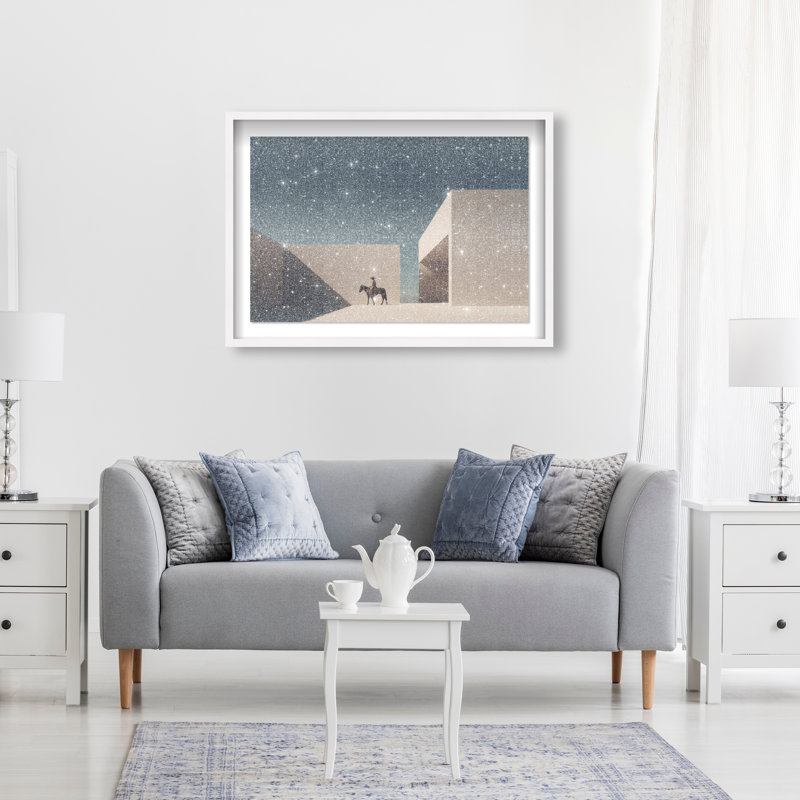 Lone Equestrian II Print by Oliver Gal, 25.5"H x 37.5"W, White Shadowbox