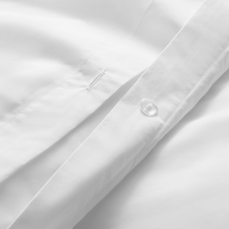 Ensemble de housse de couette Percale, Housse de couette grand + 2 taies décoratives, Blanc