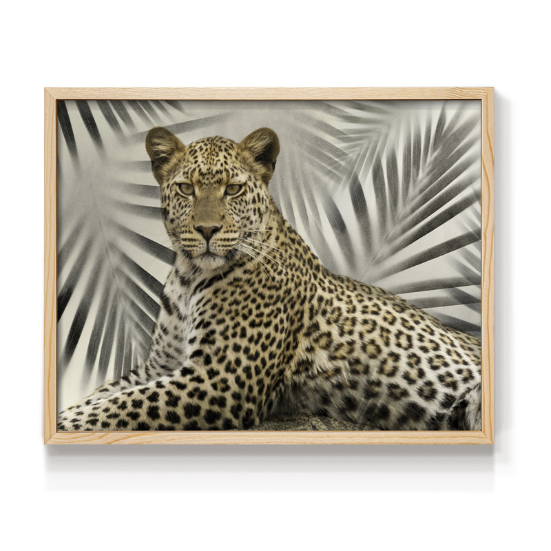 Boho Cheetah -Framed Print - Restickable, Naturel, H 16 po x l 20 po