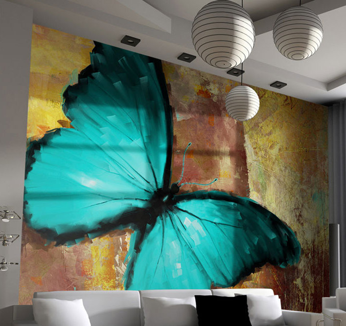 Painted Butterfly Wallpaper, 350 cm x 270 cm