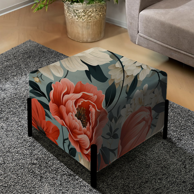 Morane - Repose-pieds floral carré