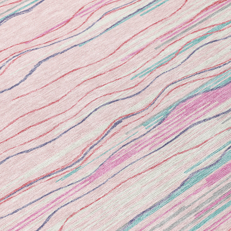 Tapis intérieur lavable rayé 8 pi
