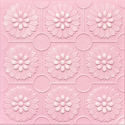 20X20 Styrofoam Ceiling Tiles Glue-Up Decorative Panels For Easy Diy Install, Home & Basement Renovation. R36 Blossom Bouquet, Lot/8