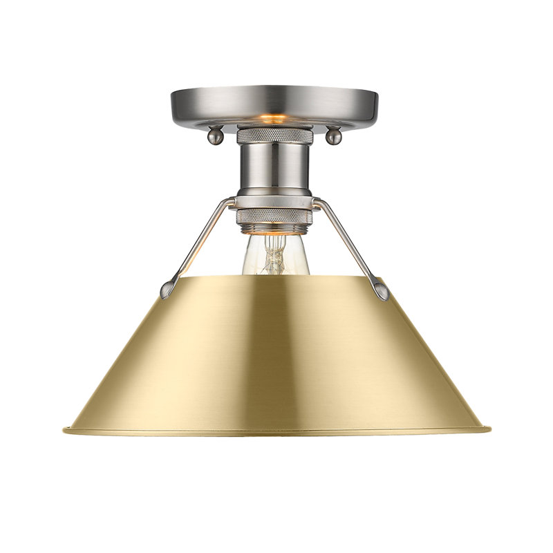 Plafonnier encastré à une lumière de 10 po Weatherford, Étain, Bronze champagne brossé