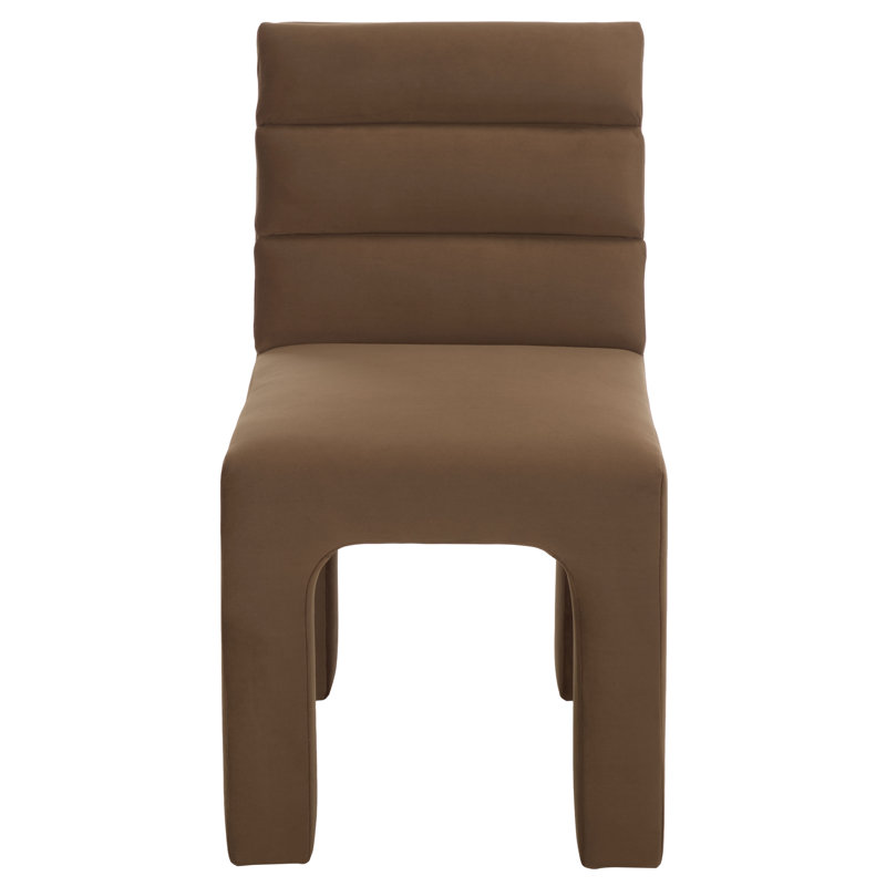 Chaise d'appoint Shepha, Velours brun clair