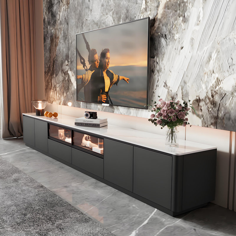 Meuble télé 118,11 po, H 16,69 po x L 118,11 po x l 15,75 po