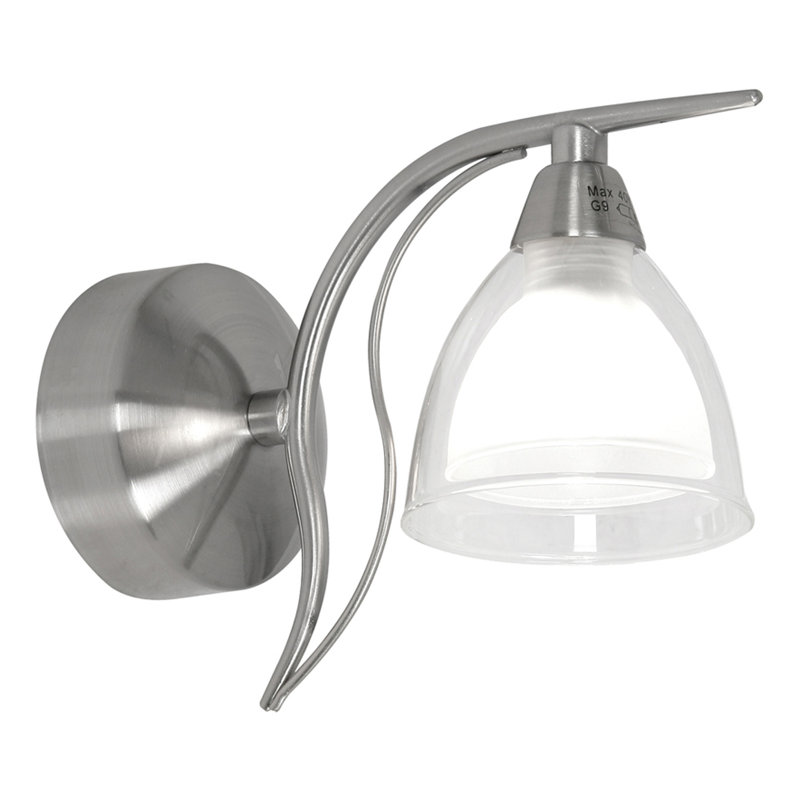 Portland Glass Armed Sconce, Antique Chrome