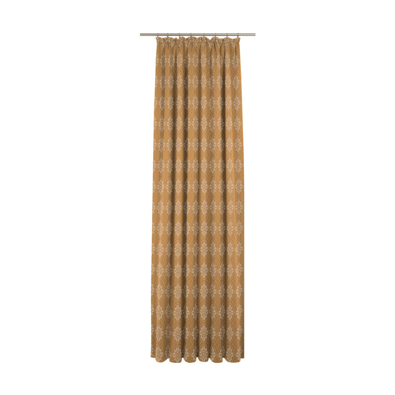 Heilwood Pencil Pleat Curtain, Curry, 145cm Width x 145cm Drop