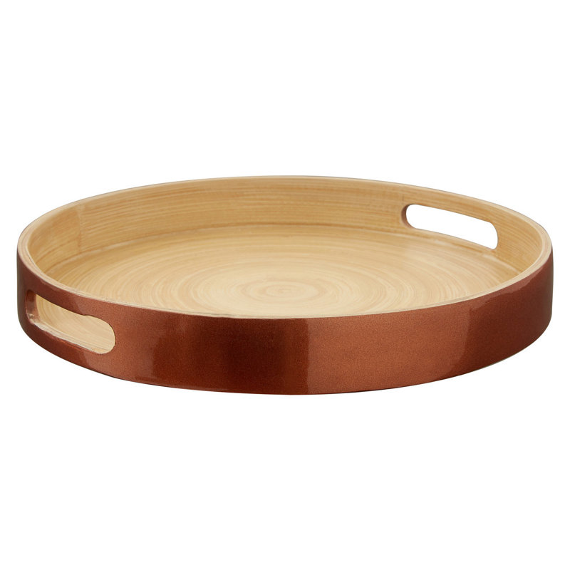 Kyoto Bamboo Tray, 4" H x 30" W x 29" L, Rose Gold
