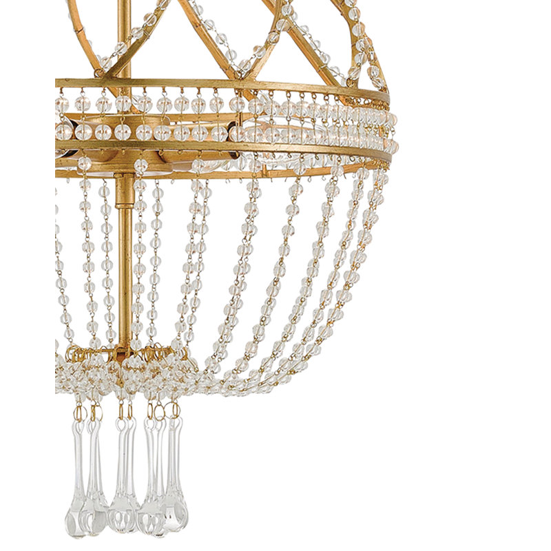 Ingenue 4 - Light Wrought Iron Dimmable Teardrop Chandelier