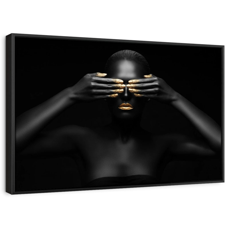 «Black and Gold Beauty Wall Art», H 29 po x l 43 po