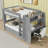 Full Over Full Wood Bunk Bed With Desk And Shelves and Drawer-1052169807