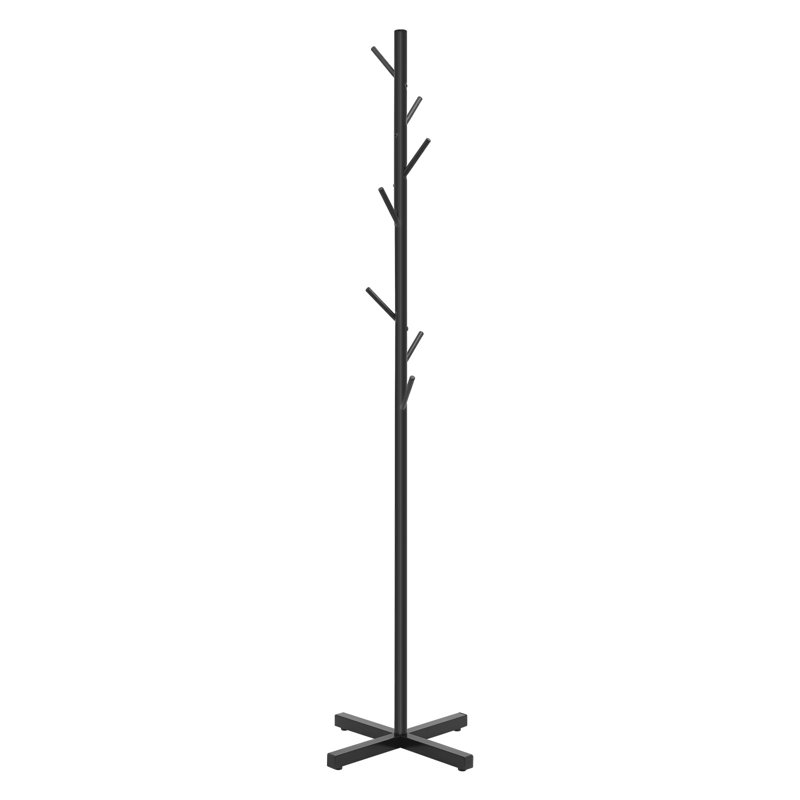 Dianthe Modern Free-standing Metal Coat Rack W/7 hooks, Black