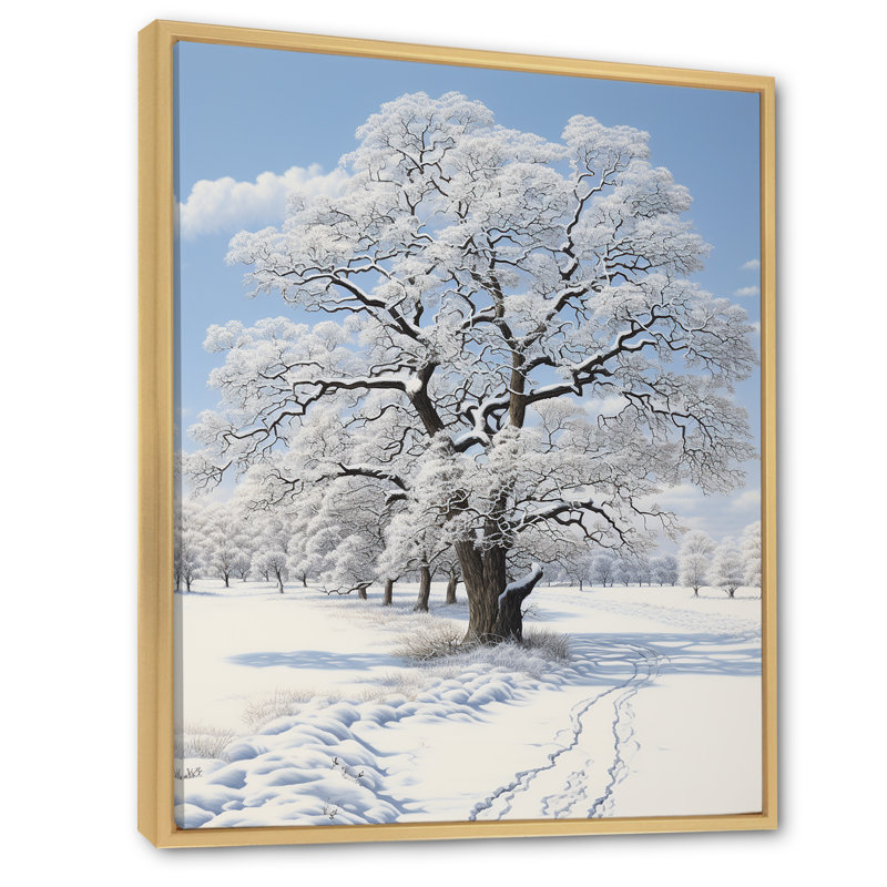 «Lorrianne White Tree Winters Grace», reproduction sur toile, H 44 po x l 34 po x P 1,5 po, Cadre naturel flottant