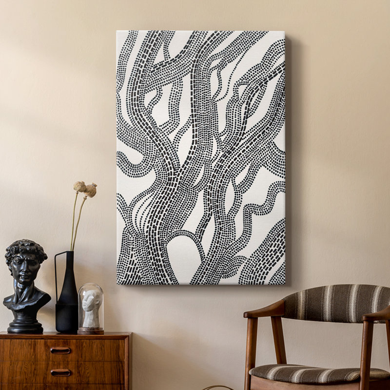 Pois et tirets I - galerie Cavas sur mesure, H 18 po x l 12 po