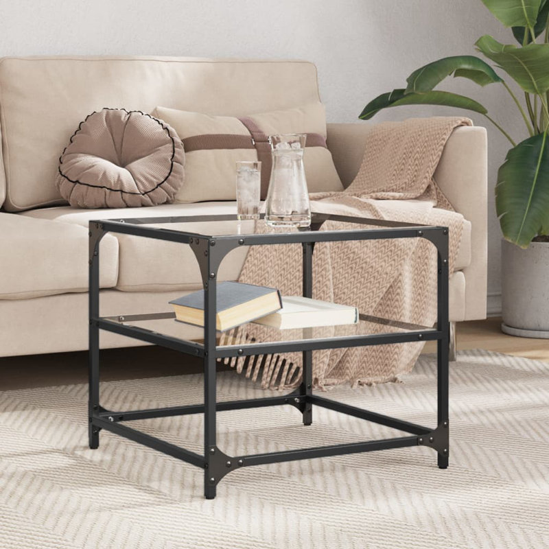 Petite table basse carrée vidaXL, H 0,59 po x l 15,75 po x P 7,87 po, Transparent