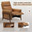 Mid-Century Modern Push-Back Recliner Chair, PU Leather Armchair-1189816472