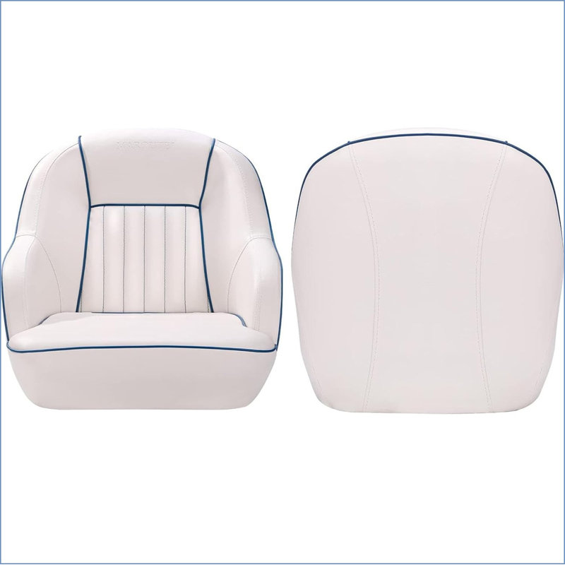 Premium Captain's Bucket Boat Seat - Ergonomic Design With UV Resistant Marine Grade Vinyl, Comfortable High-Density Foam, Easy Installation, 13x13cm & 13x30cm Compatibility