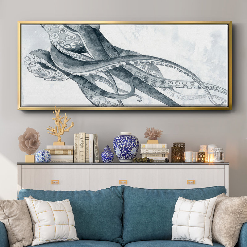 Octipi III- Framed Canvas, 24" H x 60" W