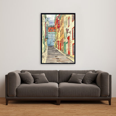 «Lane in le petit champlain», art sur toile encadrée